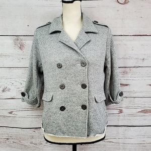 CAbi heather gray shrunken pea coat blazer